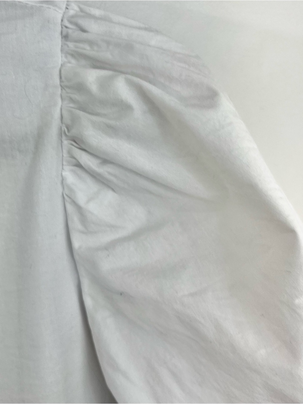 Quiet luxury white tie front puff sleeve boxy oversied peplum statement blouse M - Picture 9 of 14